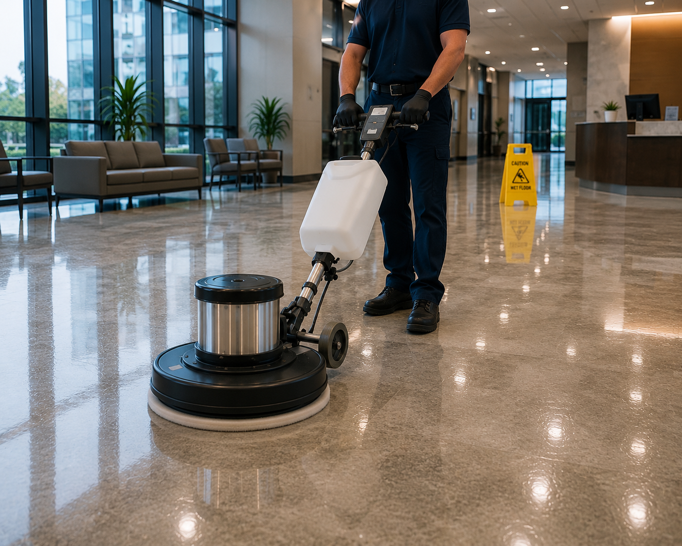 Floor stripping and waxing services